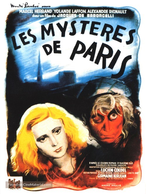 Les myst&egrave;res de Paris - French Movie Poster