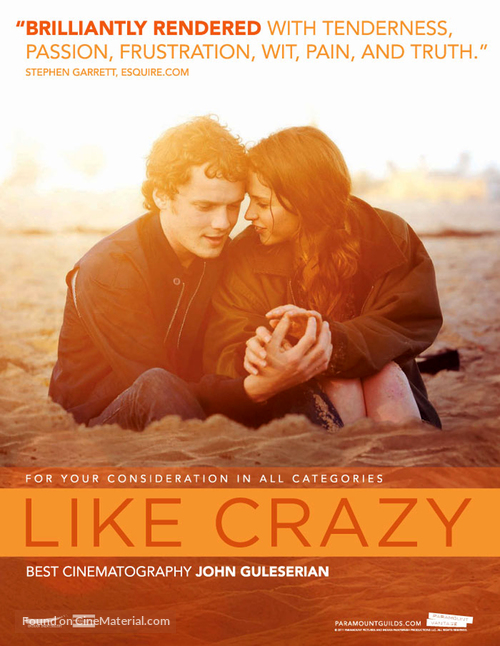 Like Crazy - For your consideration movie poster