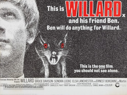Willard - British Movie Poster