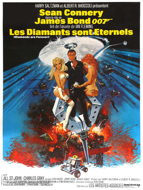 Diamonds Are Forever - French Movie Poster