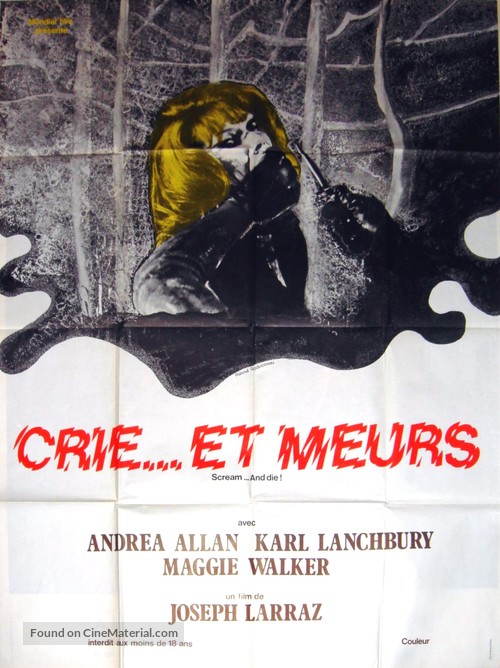 Scream... and Die! - French Movie Poster