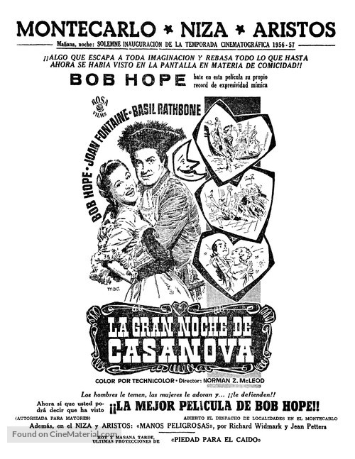 Casanova&#039;s Big Night - Spanish poster
