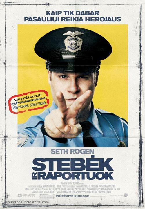 Observe and Report - Lithuanian Movie Poster