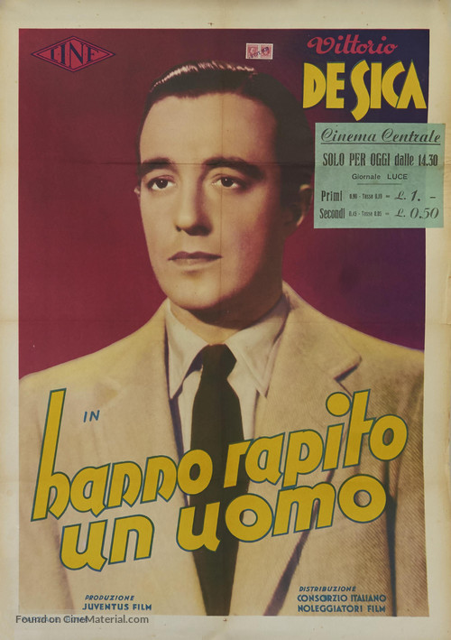 Hanno rapito un uomo - Italian Movie Poster