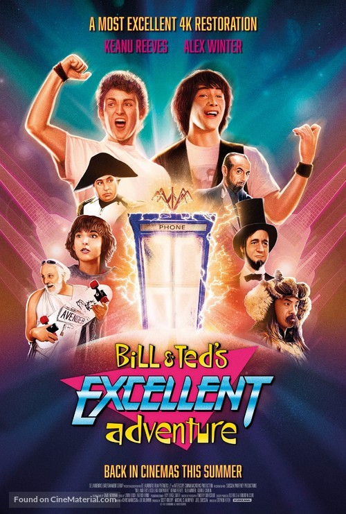 Bill &amp; Ted&#039;s Excellent Adventure - British Re-release movie poster