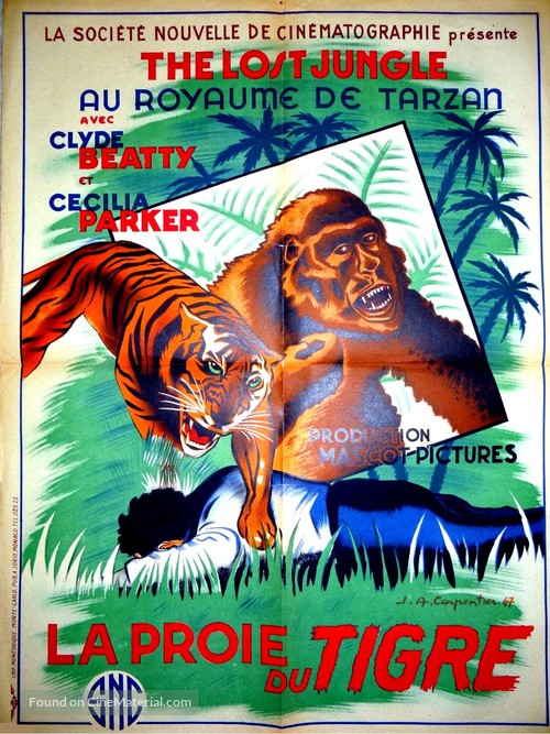 The Lost Jungle - French Movie Poster