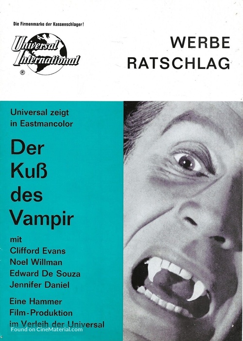 The Kiss of the Vampire - German poster