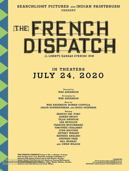 The French Dispatch - Movie Poster