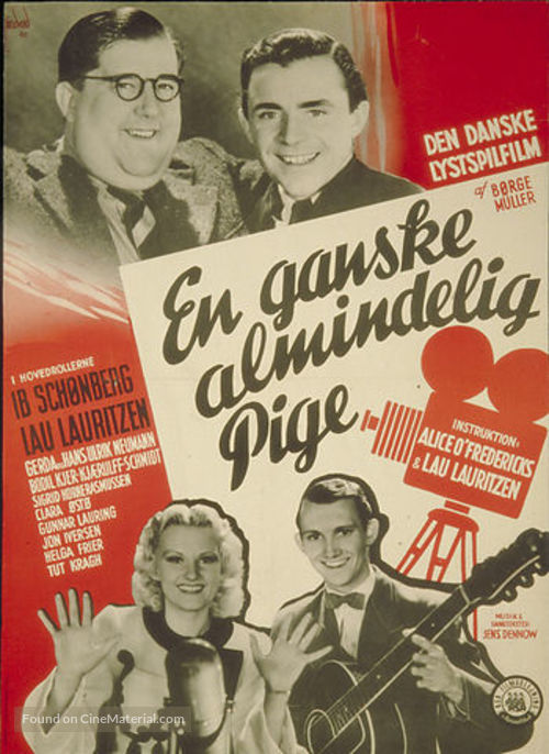 En ganske almindelig pige - Danish Movie Poster