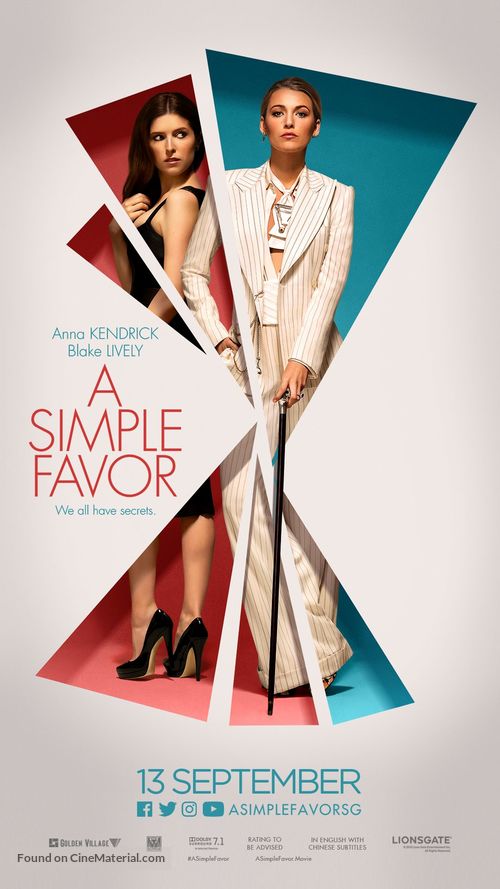 A Simple Favor - Singaporean Movie Poster