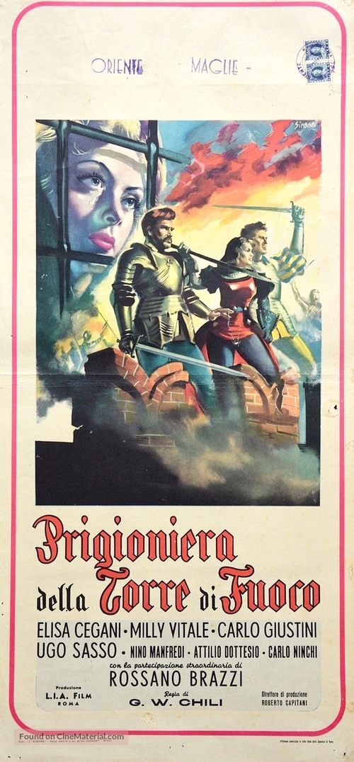 La prigioniera della torre di fuoco - Italian Movie Poster