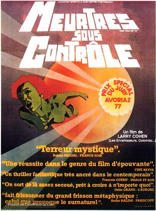 God Told Me To - French Movie Poster