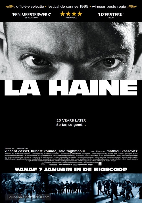 La haine - Dutch Movie Poster