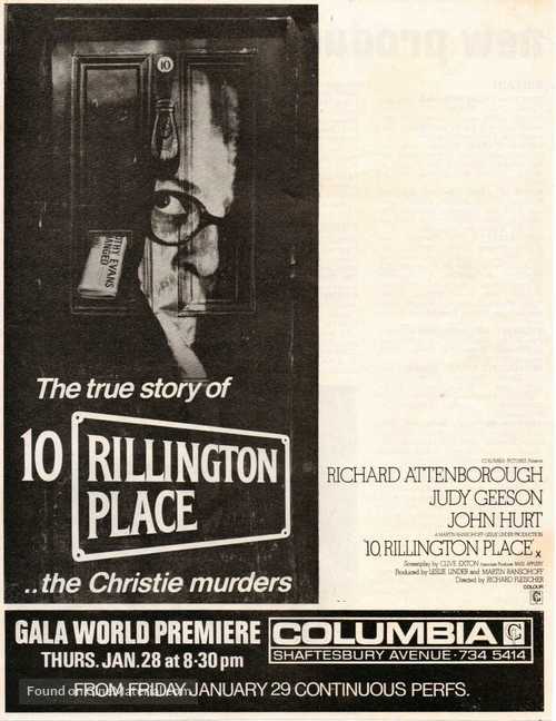 10 Rillington Place - British Movie Poster