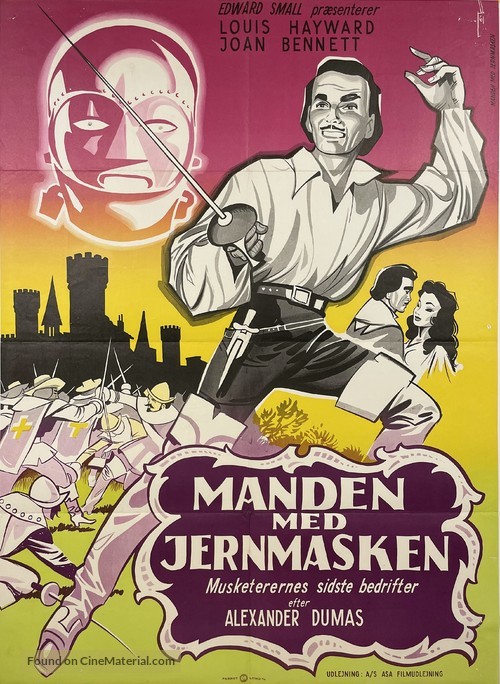 The Man in the Iron Mask - Danish Movie Poster