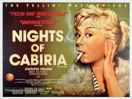 Le notti di Cabiria - British Movie Poster