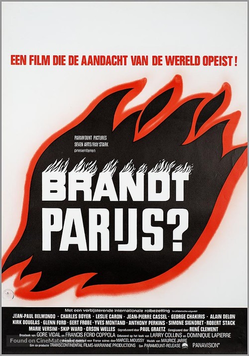 Paris br&ucirc;le-t-il? - Belgian Movie Poster