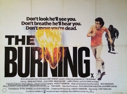 The Burning - British Movie Poster