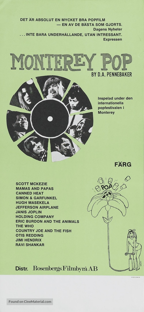 Monterey Pop - Swedish Movie Poster