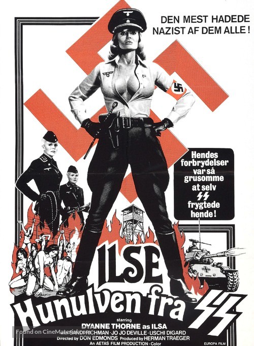 Ilsa: She Wolf of the SS - Danish Movie Poster