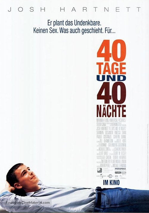 40 Days and 40 Nights - German Movie Poster