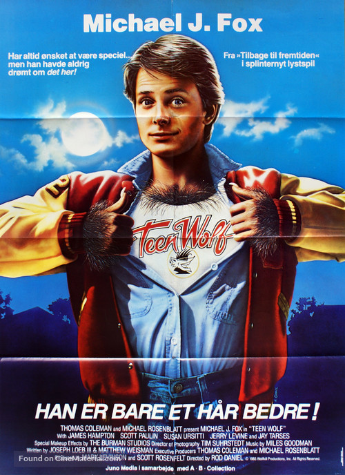 Teen Wolf - Danish Movie Poster