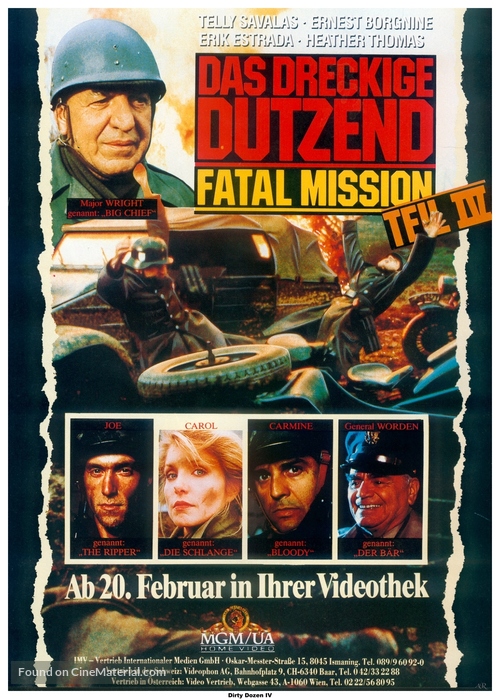 The Dirty Dozen: The Fatal Mission - German Video release movie poster