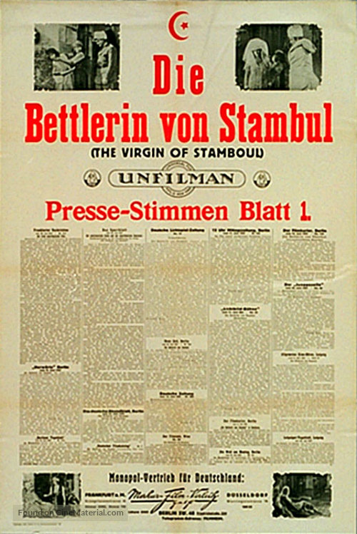 The Virgin of Stamboul - German Movie Poster