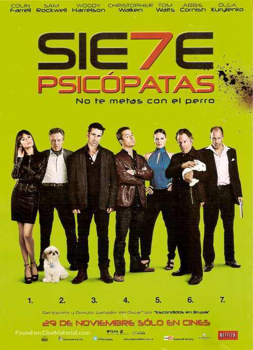 Seven Psychopaths - Argentinian Movie Poster