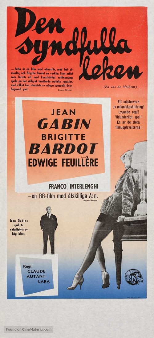 En cas de malheur - Swedish Movie Poster