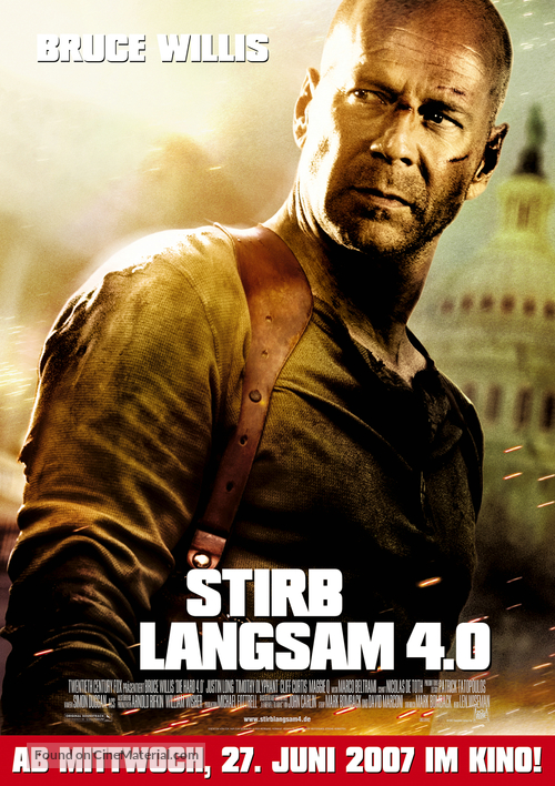 Live Free or Die Hard - German Movie Poster