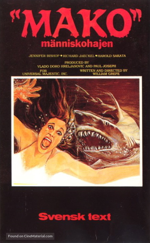Mako: The Jaws of Death - Swedish VHS movie cover