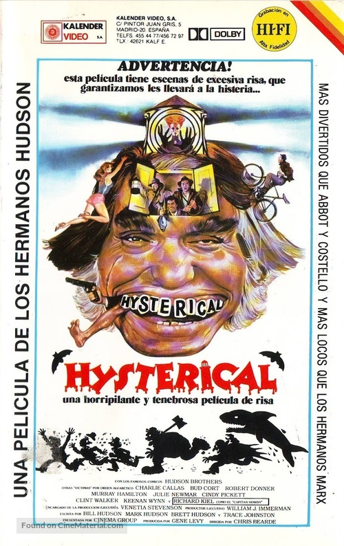 Hysterical - Spanish VHS movie cover