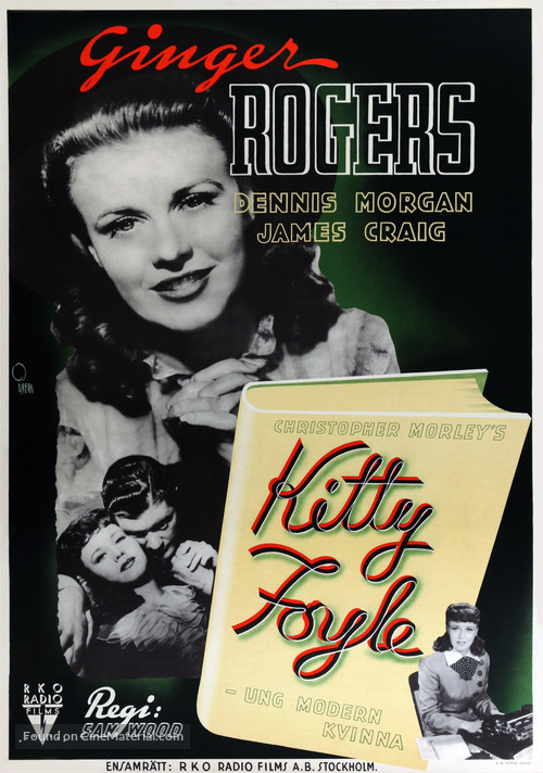 Kitty Foyle: The Natural History of a Woman - Swedish Movie Poster