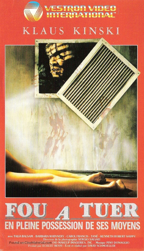 Crawlspace - French VHS movie cover