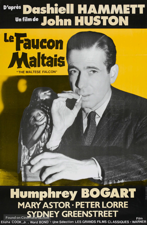 The Maltese Falcon - French Re-release movie poster