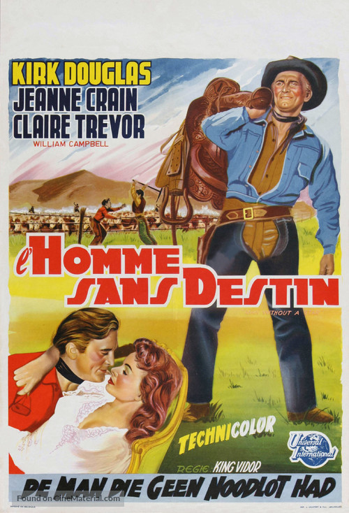 Man Without a Star - Belgian Movie Poster