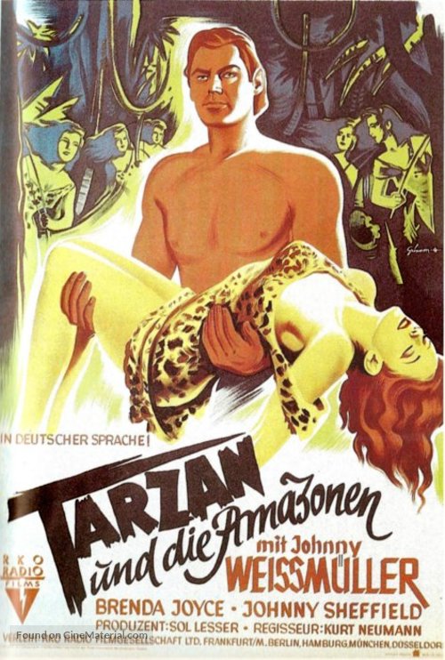 Tarzan and the Amazons - German Movie Poster