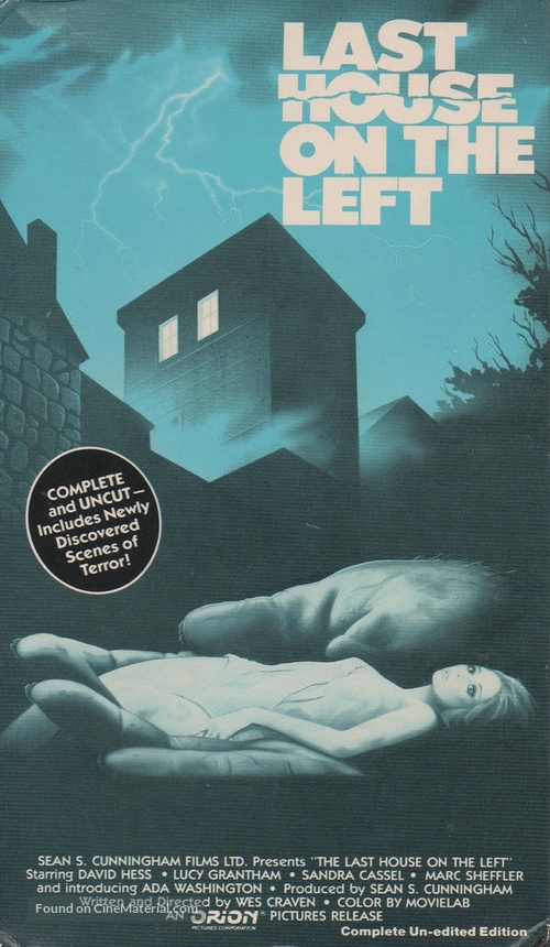 The Last House on the Left - VHS movie cover