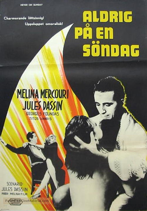 Pote tin Kyriaki - Swedish Movie Poster