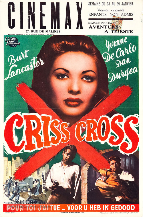 Criss Cross (1949) Belgian movie poster