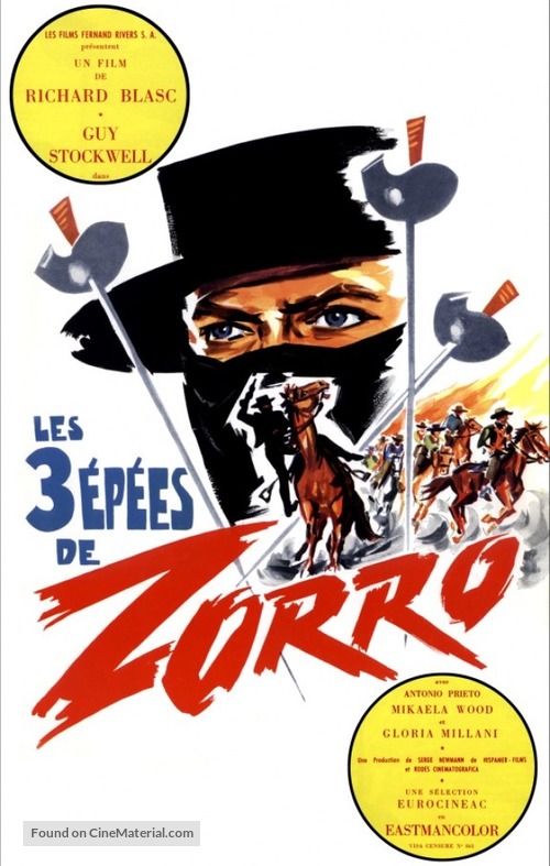 Le tre spade di Zorro - French VHS movie cover