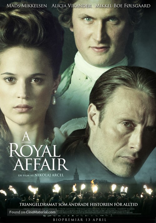 En kongelig aff&aelig;re - Swedish Movie Poster
