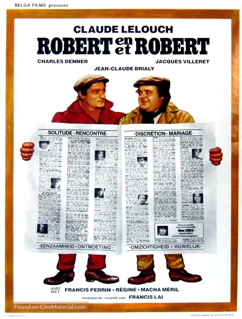 Robert et Robert - Belgian Movie Poster