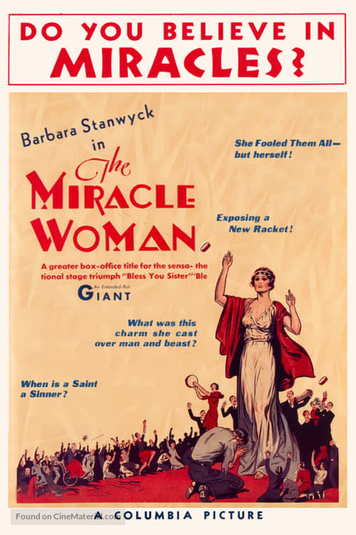 The Miracle Woman - Movie Poster