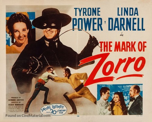 The Mark of Zorro - Re-release movie poster