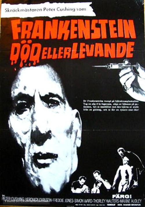 Frankenstein Must Be Destroyed - Swedish Movie Poster