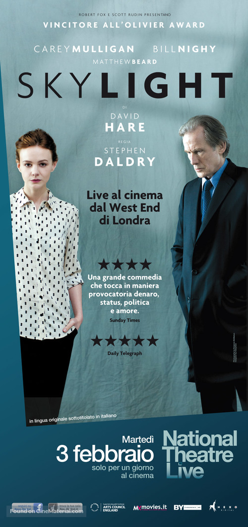 National Theatre Live: Skylight - Italian Movie Poster