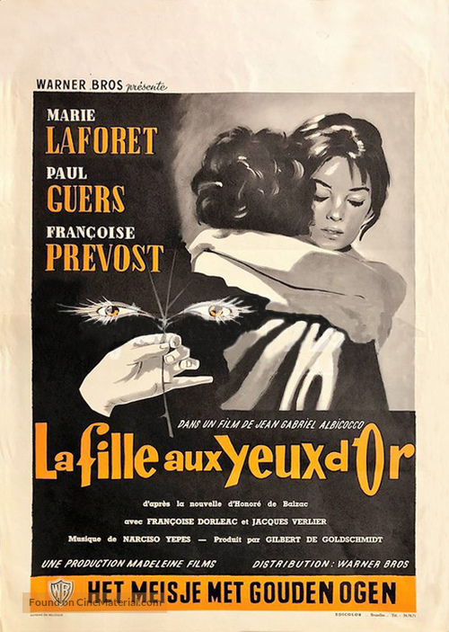 Fille aux yeux d'or, La - Belgian Movie Poster