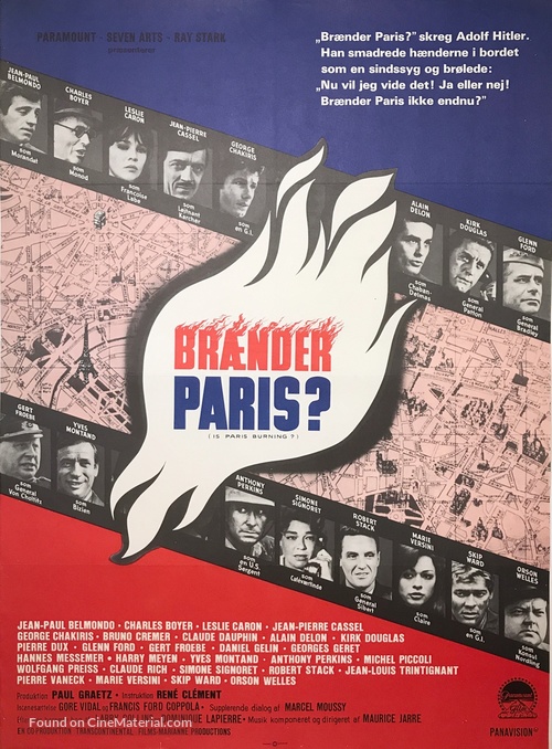 Paris br&ucirc;le-t-il? - Danish Movie Poster